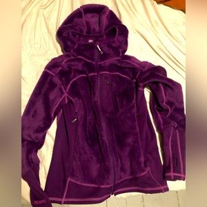 Mountain Hardware zip up fleece with hood purple